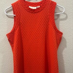 Maeve Bright Orange Textured Sleeveless Tank